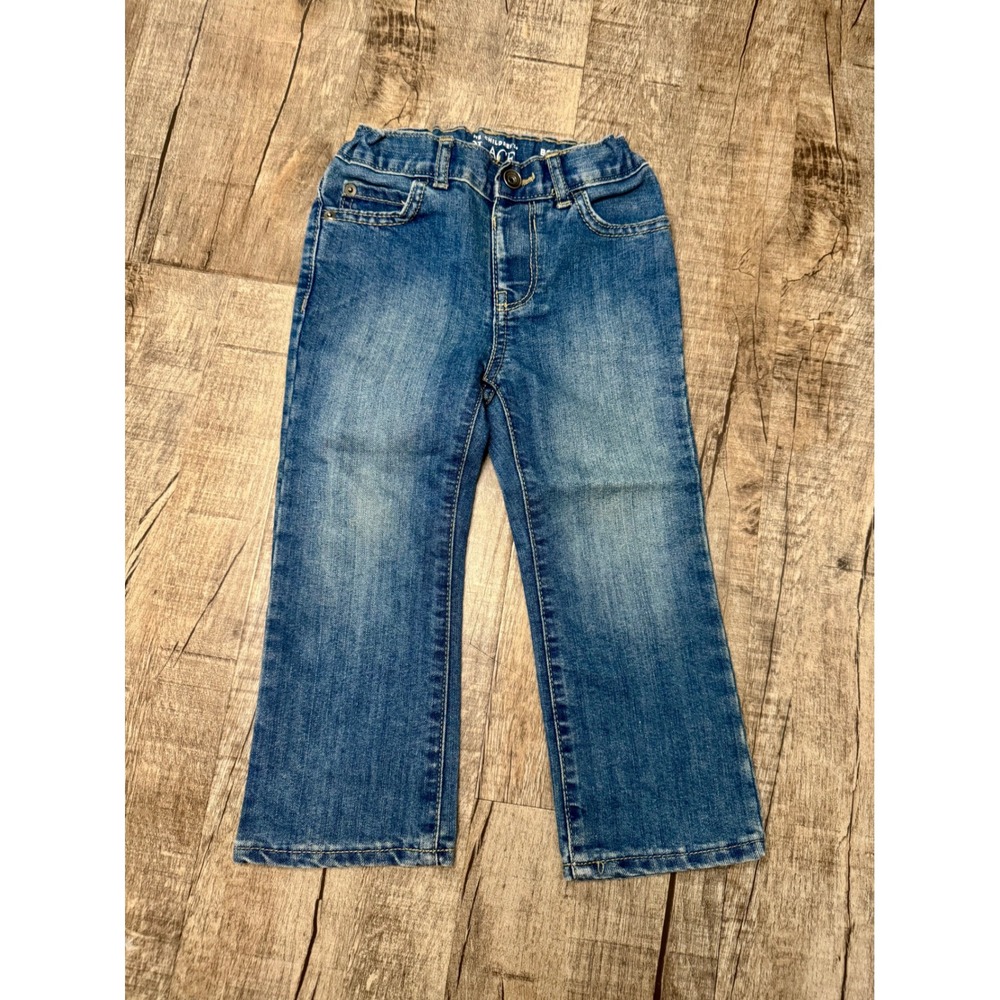 The Childrens Place Boys 3T Bootcut Jeans Medium Wash Adjustable Waist Denim